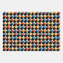 Kleurrijk vierkant verpakt papier inpakpapier vel