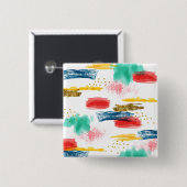kleurrijk vierkante button 5,1 cm (Voorkant /achterkant)