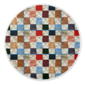 Kleurrijk vierkantskantelpatroon keramische knop (Voorkant)