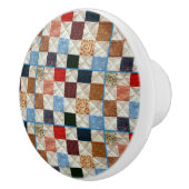 Kleurrijk vierkantskantelpatroon keramische knop (Rechts)