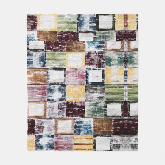 Kleurrijk vierkantspatroon fleece deken (Voorkant)