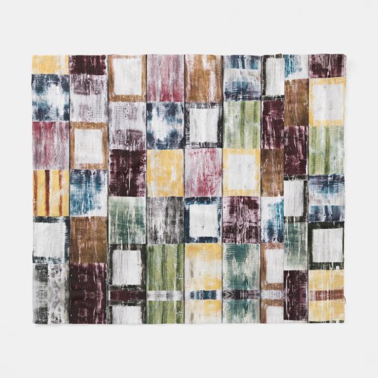 Kleurrijk vierkantspatroon fleece deken (Voorkant (Horizontaal))
