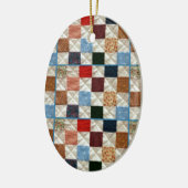 Kleurrijk vierkantspatroon keramisch ornament (Links)