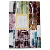 Kleurrijk vierkantspatroon medium cadeauzakje (Voorkant)