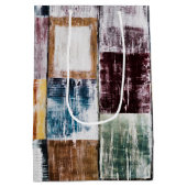 Kleurrijk vierkantspatroon medium cadeauzakje (Achterkant)