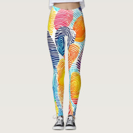 Kleurrijk vingerafdrukpatroon leggings