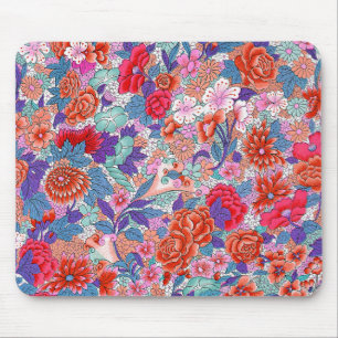 Kleurrijk vintage bloemmotief muismat