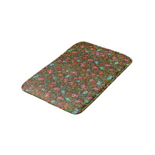 Kleurrijk vintage bloempatroon over de hele stof badmat