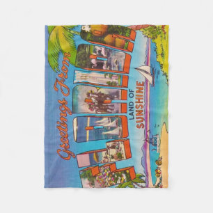 Kleurrijk Vintage Florida Fleece Deken
