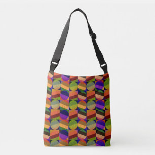 Kleurrijk vintage geïnspireerd patroon crossbody tas