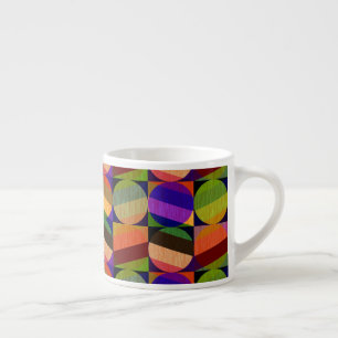 Kleurrijk vintage geïnspireerd patroon espresso kop