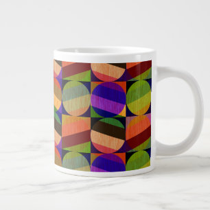 Kleurrijk vintage geïnspireerd patroon grote koffiekop