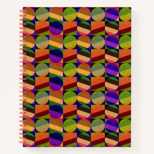 Kleurrijk vintage geïnspireerd patroon notitieboek