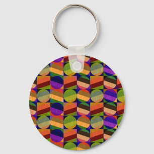 Kleurrijk vintage geïnspireerd patroon sleutelhanger