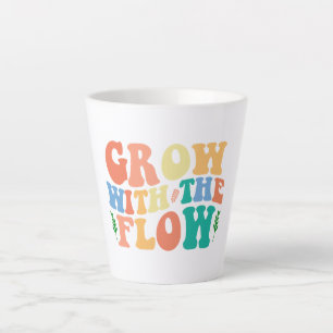 Kleurrijk Vintage Inspirerend Citaat "Groei" Latte Mok