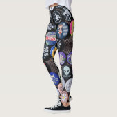 kleurrijk vintage retro badge collectie leggings (Links)