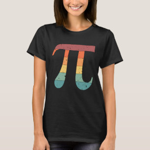 Kleurrijk Vintage Retro Pi Symbool Wiskunde T-shirt