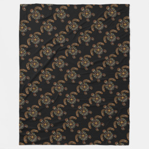 Kleurrijk vintage schildpad ontwerp fleece deken