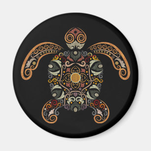 Kleurrijk vintage schildpad ontwerp magneet