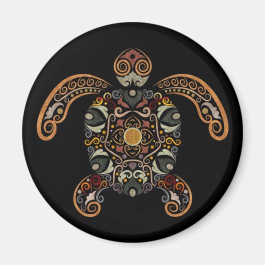 Kleurrijk vintage schildpad ontwerp magneet (Voorkant)