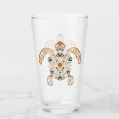 Kleurrijk vintage schildpadontwerp glas (Achterkant)