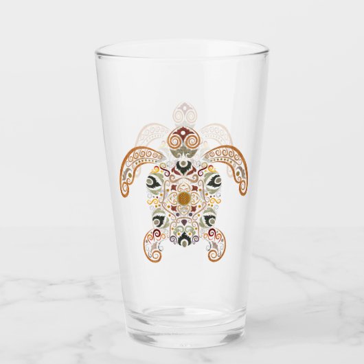 Kleurrijk vintage schildpadontwerp glas (Voorkant)