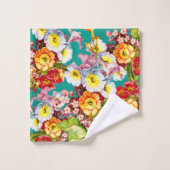 Kleurrijk Vintage Sleutelbloemen Bloemig Lente Pat Bad Handdoek (Wasdoekje)