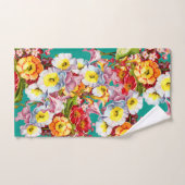 Kleurrijk Vintage Sleutelbloemen Bloemig Lente Pat Bad Handdoek (Handdoek)
