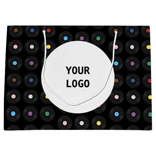 Kleurrijk vinylrecord klassiek groot cadeauzakje (Voorkant)