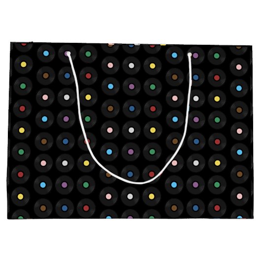 Kleurrijk vinylrecord klassiek groot cadeauzakje (Achterkant)