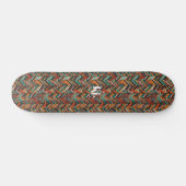 Kleurrijk visgraat Chevron patroon | Monogram Persoonlijk Skateboard (Horizontaal)