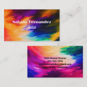 Kleurrijk visitekaartje abstracte penseelstreken (Voorkant / Achterkant)