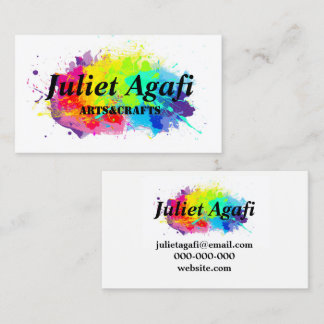 Kleurrijk visitekaartje met gekleurde vlekken