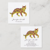 Kleurrijk Visitekaartje met kat-dichter bij Groome (Voorkant / Achterkant)