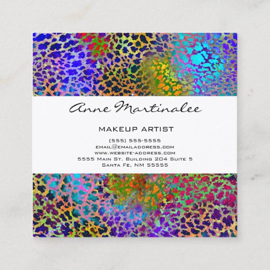 Kleurrijk Visitekaartje op het vierkant afdrukken (Achterkant)