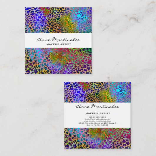 Kleurrijk Visitekaartje op het vierkant afdrukken (Voorkant / Achterkant)