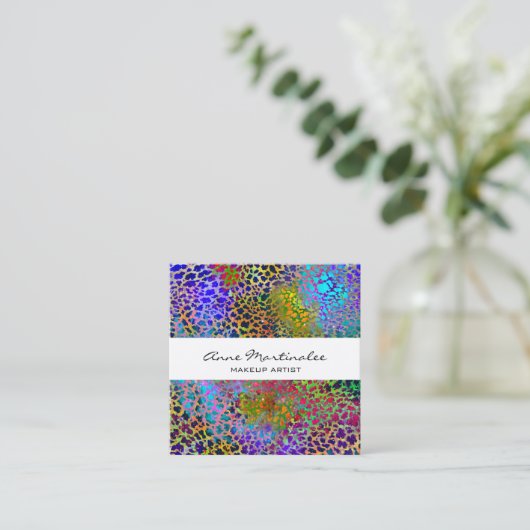 Kleurrijk Visitekaartje op het vierkant afdrukken (Staand voorkant)