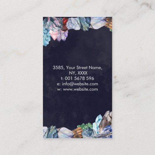 Kleurrijk Visitekaartje van Crystals Cluster (Achterkant)