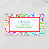 Kleurrijk Visitekaartje van de leraar (Voorkant)