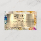 Kleurrijk Visitekaartje voor glitter en Waterverf (Achterkant)