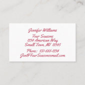 Kleurrijk Visitekaartje voor het naaien van lint (Achterkant)