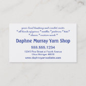 Kleurrijk Visitekaartje voor winkelketting in Yarn (Achterkant)