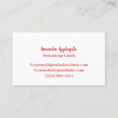 kleurrijk Visitekaartje zwemcoach-instructeur (Achterkant)