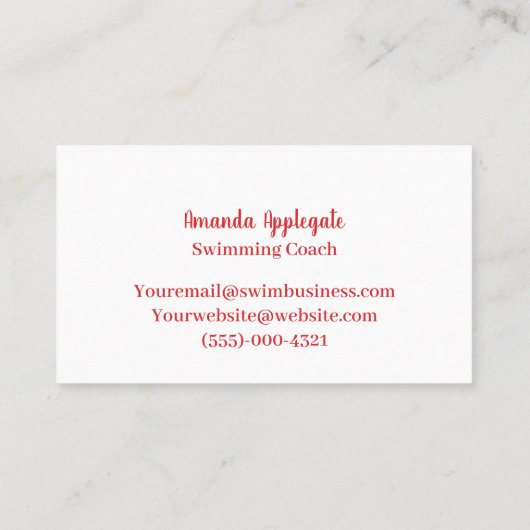 kleurrijk Visitekaartje zwemcoach-instructeur (Achterkant)