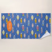 Kleurrijk vispatroon, aangepast aan Kinder Strandlaken (Voorkant)