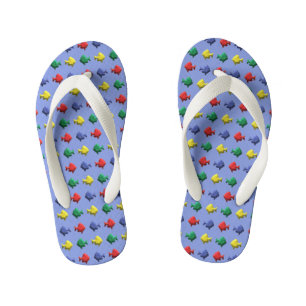 Kleurrijk vispatroon kinder teenslippers