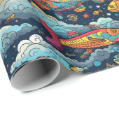 Kleurrijk vissenpatroon inpakpapier (Rol Hoek)