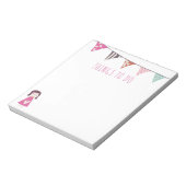 Kleurrijk vlaggenmeisje in PInk Notitieblok (Linkerzijde)