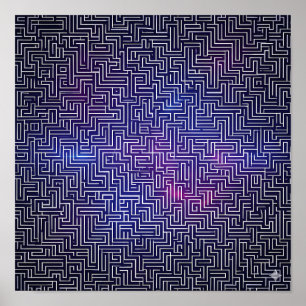 Kleurrijk vlak patroon: Laser Grid Pop Art Poster
