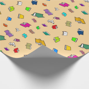 Kleurrijk Vliegend Boeken Inpakpapier
